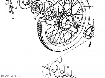 REAR WHEEL - A100 1973 (K) UNITED KINGDOM (E02)