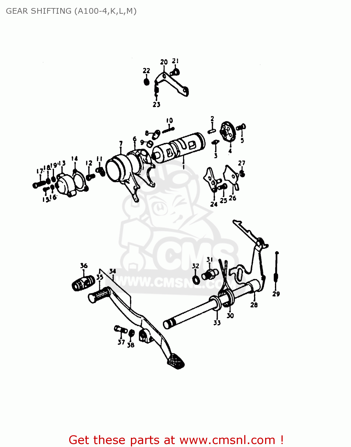GEAR SHIFTING (A100-4,K,L,M) A100 1974 (L) UNITED KINGDOM (E02)
