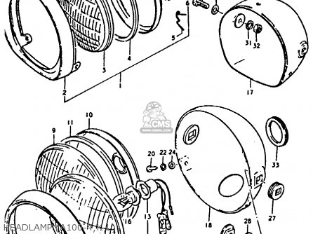 HEADLAMP (A100-4,K,L) - A100 1974 (L) UNITED KINGDOM (E02)