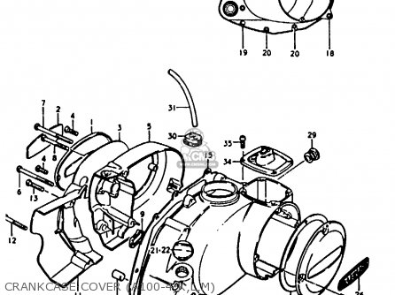 CRANKCASE COVER (A100-4,K,L,M) - A100 1974 (L) UNITED KINGDOM (E02)