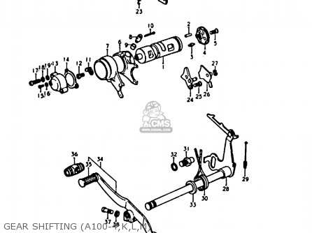 GEAR SHIFTING (A100-4,K,L,M) - A100 1975 (M) UNITED KINGDOM (E02)
