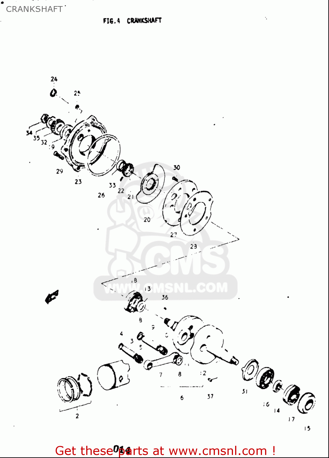 CRANKSHAFT A100 1976 1977 (A) (B) USA (E03)