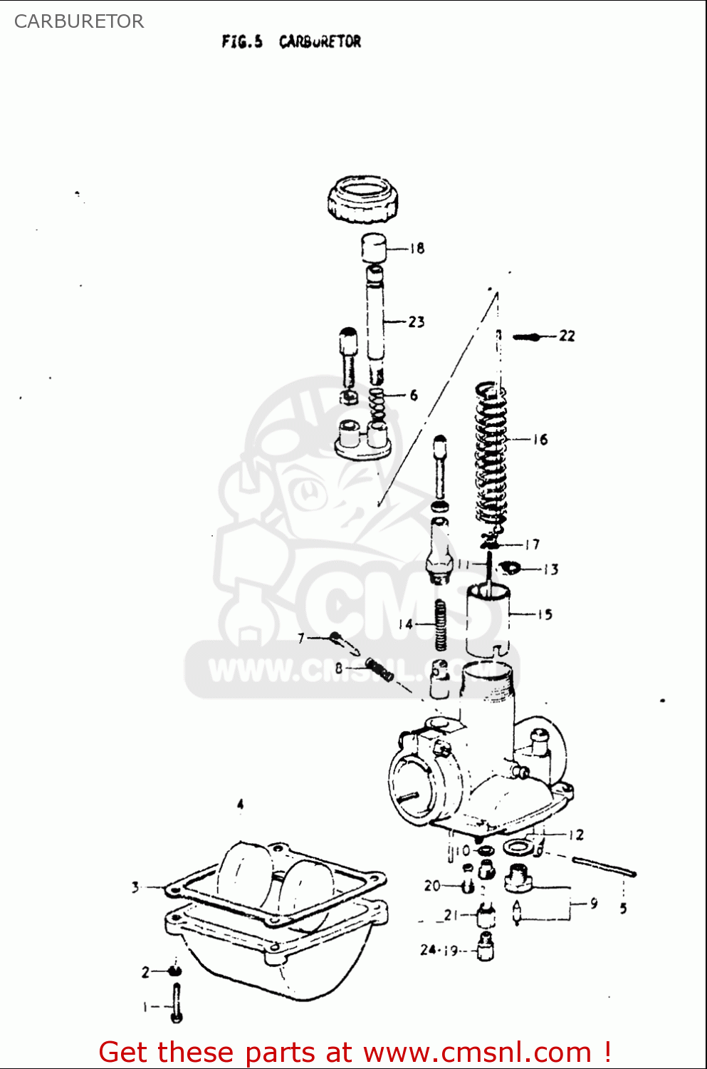 CARBURETOR A100 1976 1977 (A) (B) USA (E03)