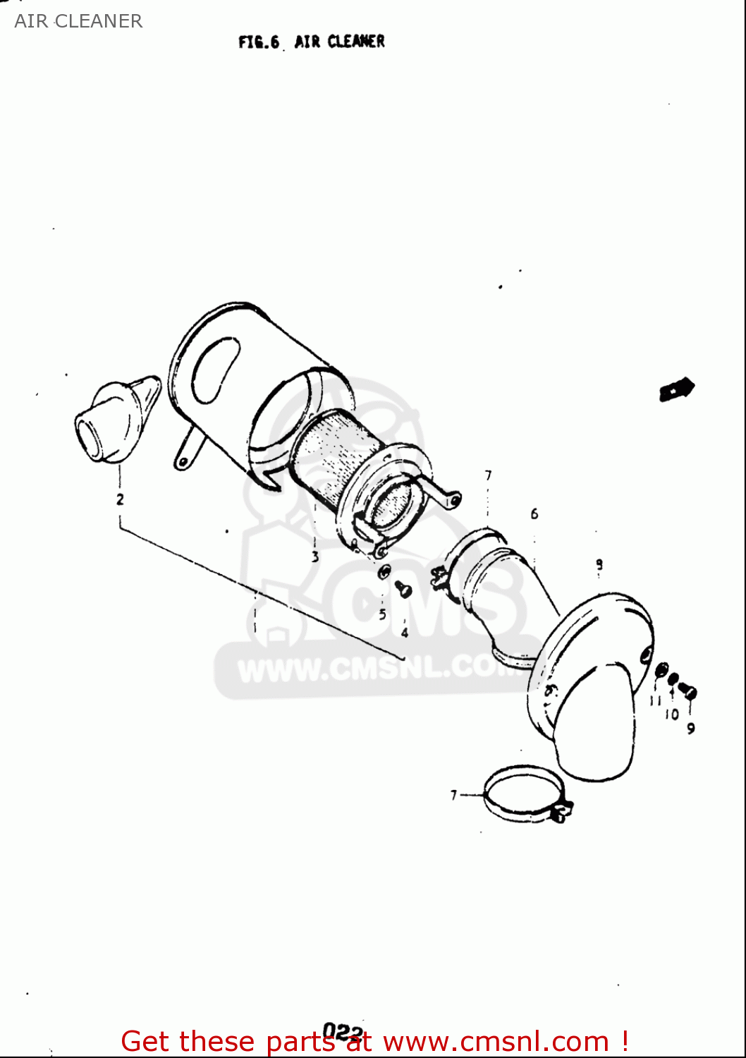 AIR CLEANER A100 1976 1977 (A) (B) USA (E03)