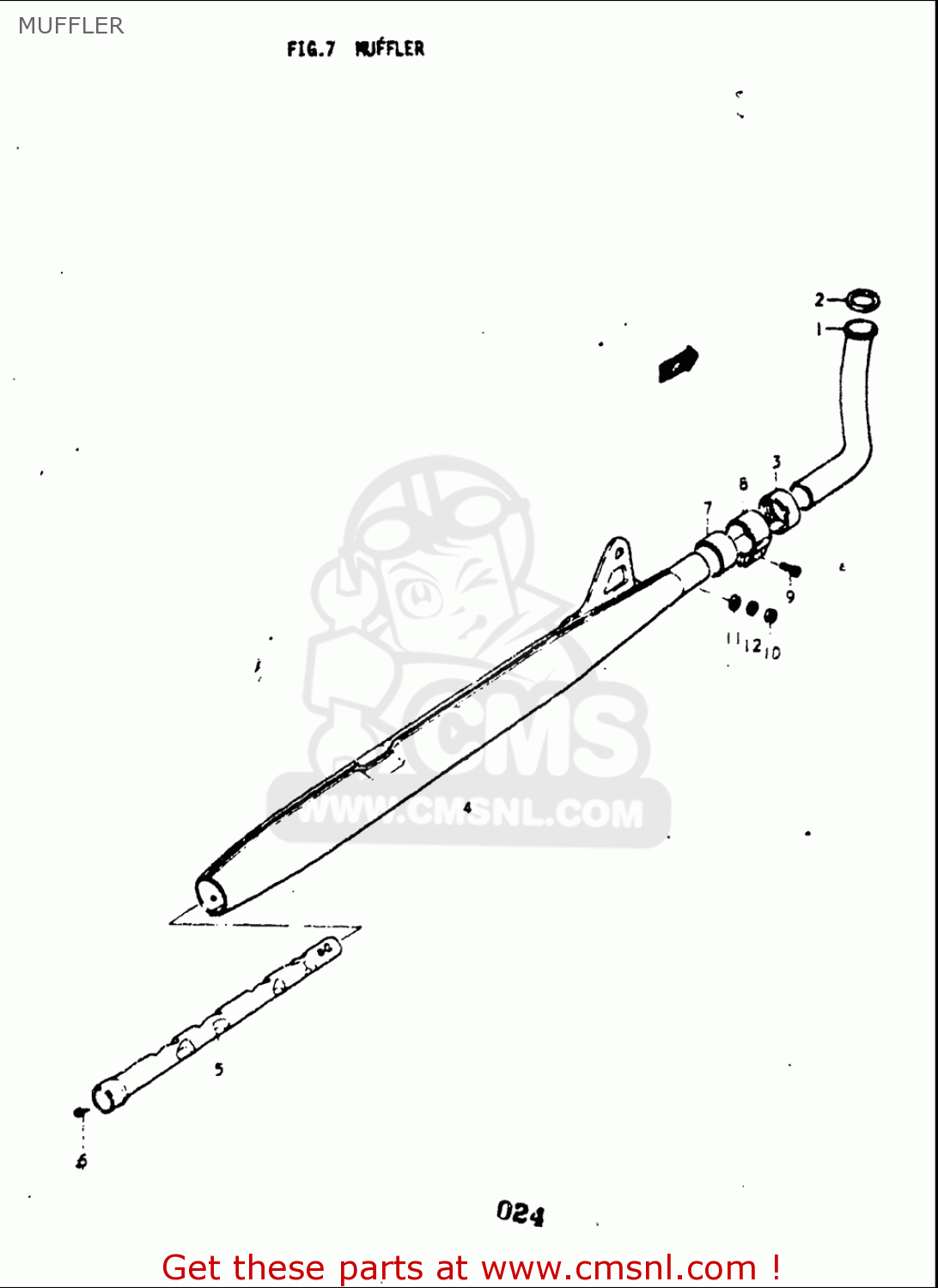 MUFFLER A100 1976 1977 (A) (B) USA (E03)