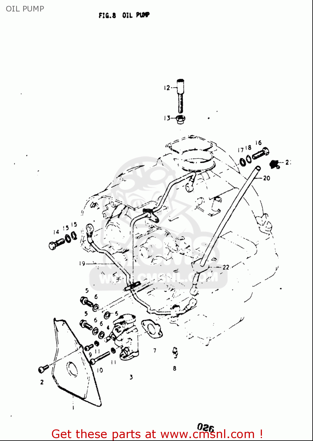 OIL PUMP A100 1976 1977 (A) (B) USA (E03)