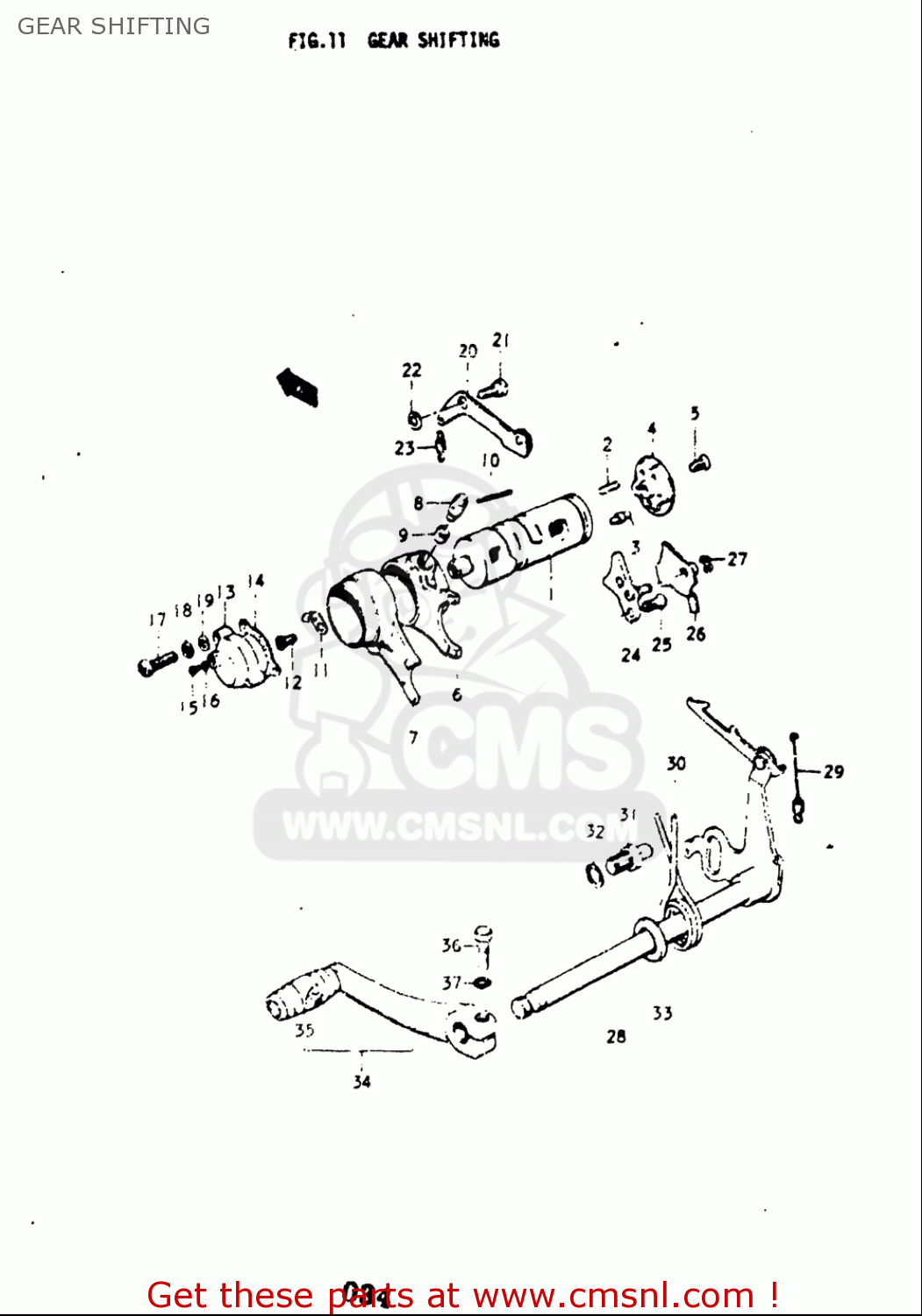 GEAR SHIFTING A100 1976 1977 (A) (B) USA (E03)