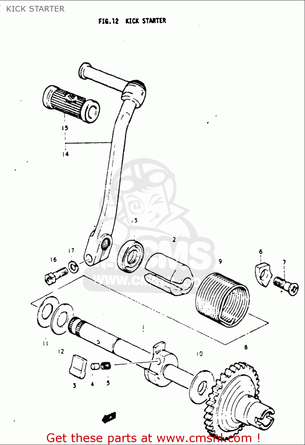 KICK STARTER A100 1976 1977 (A) (B) USA (E03)