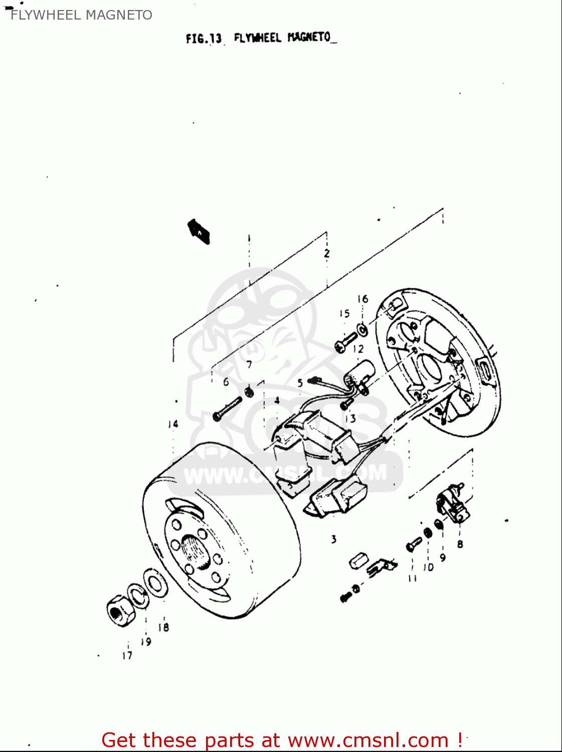 FLYWHEEL MAGNETO A100 1976 1977 (A) (B) USA (E03)