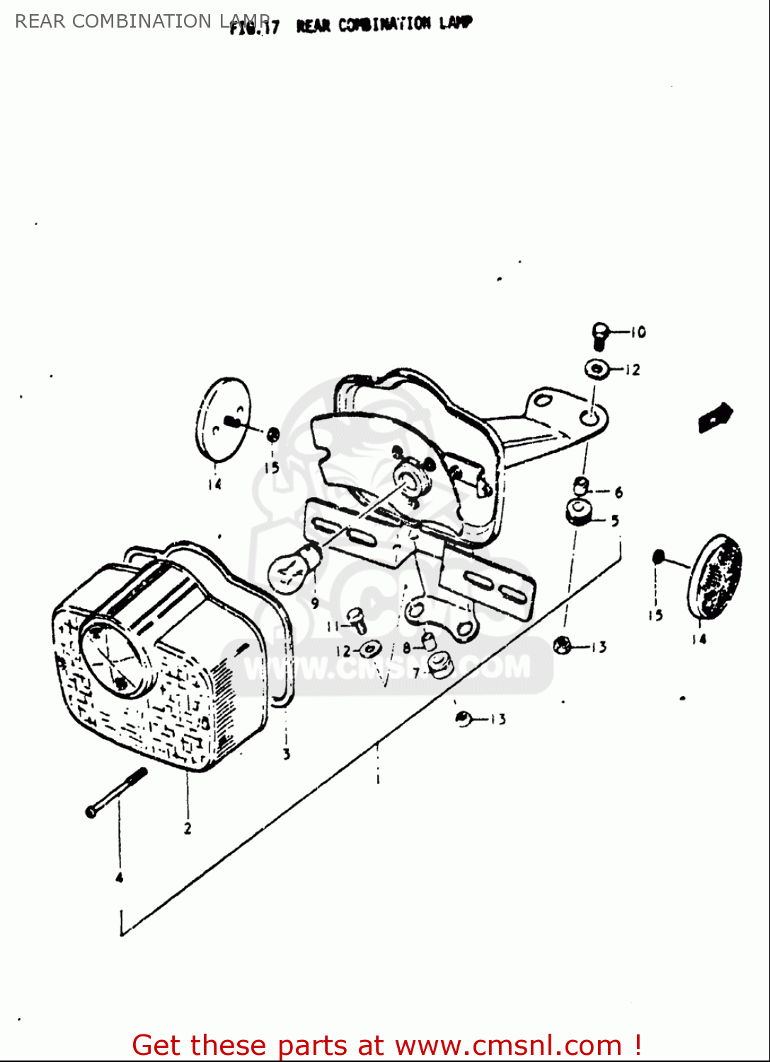 REAR COMBINATION LAMP A100 1976 1977 (A) (B) USA (E03)