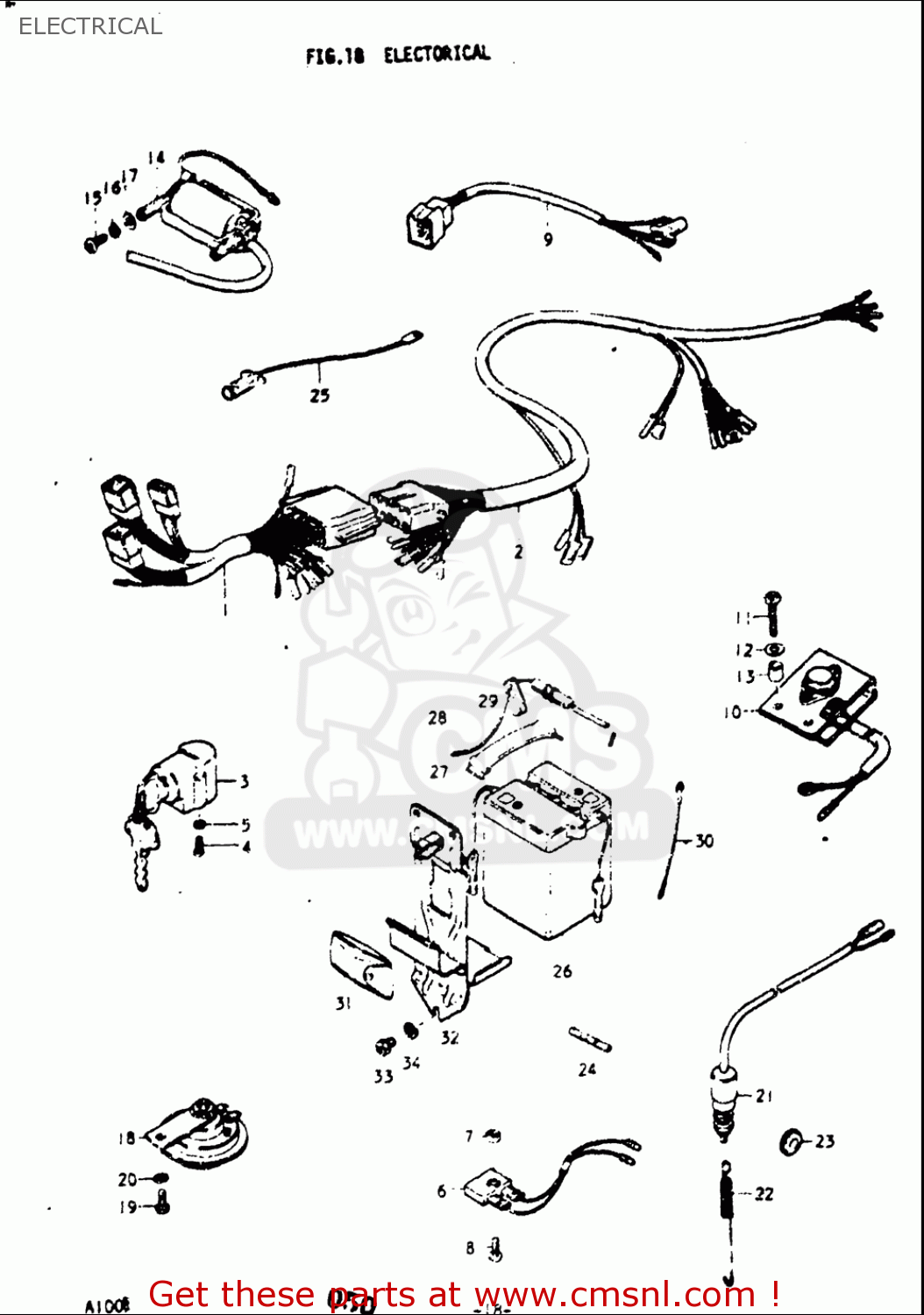 ELECTRICAL A100 1976 1977 (A) (B) USA (E03)