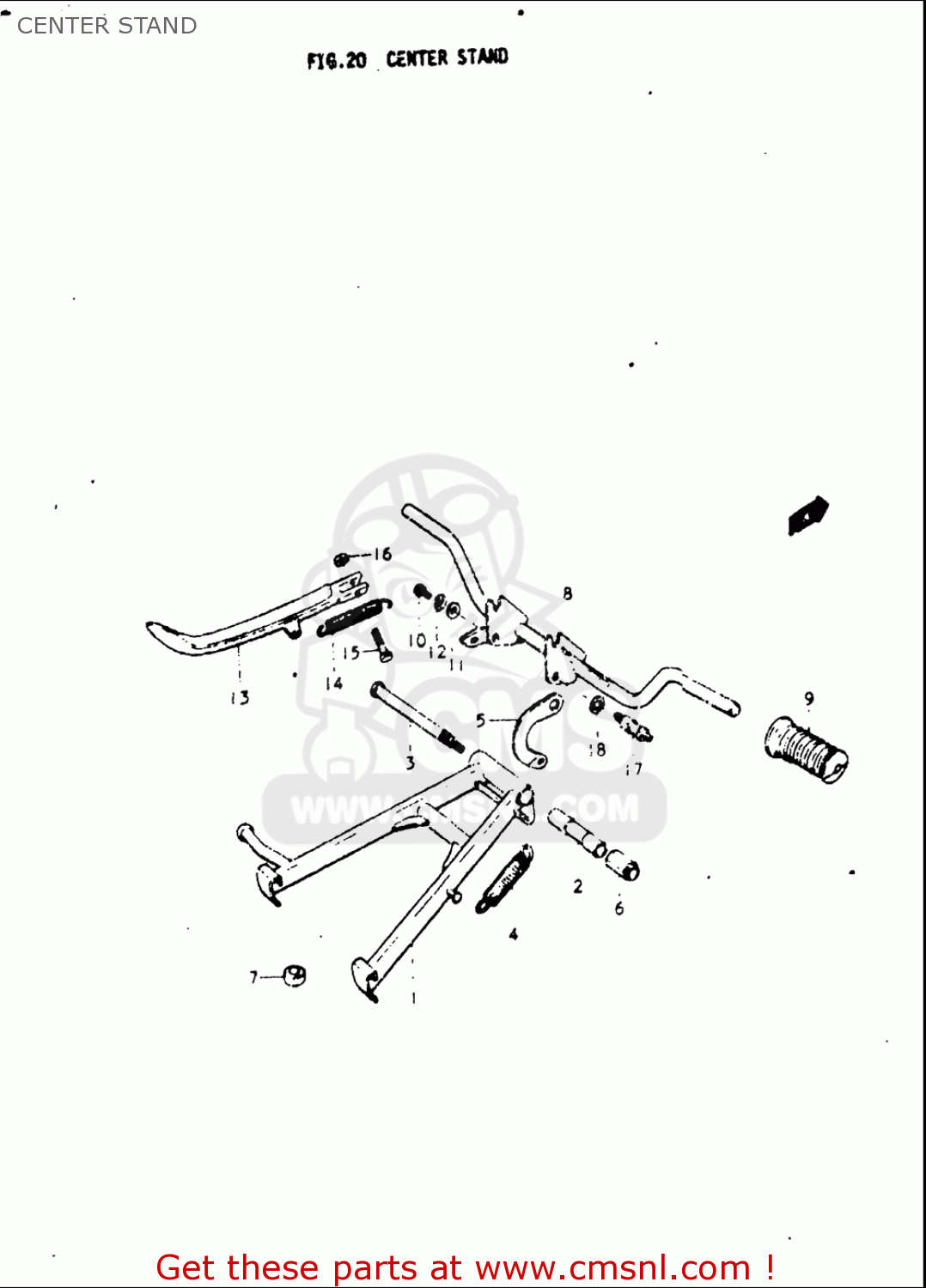 CENTER STAND A100 1976 1977 (A) (B) USA (E03)