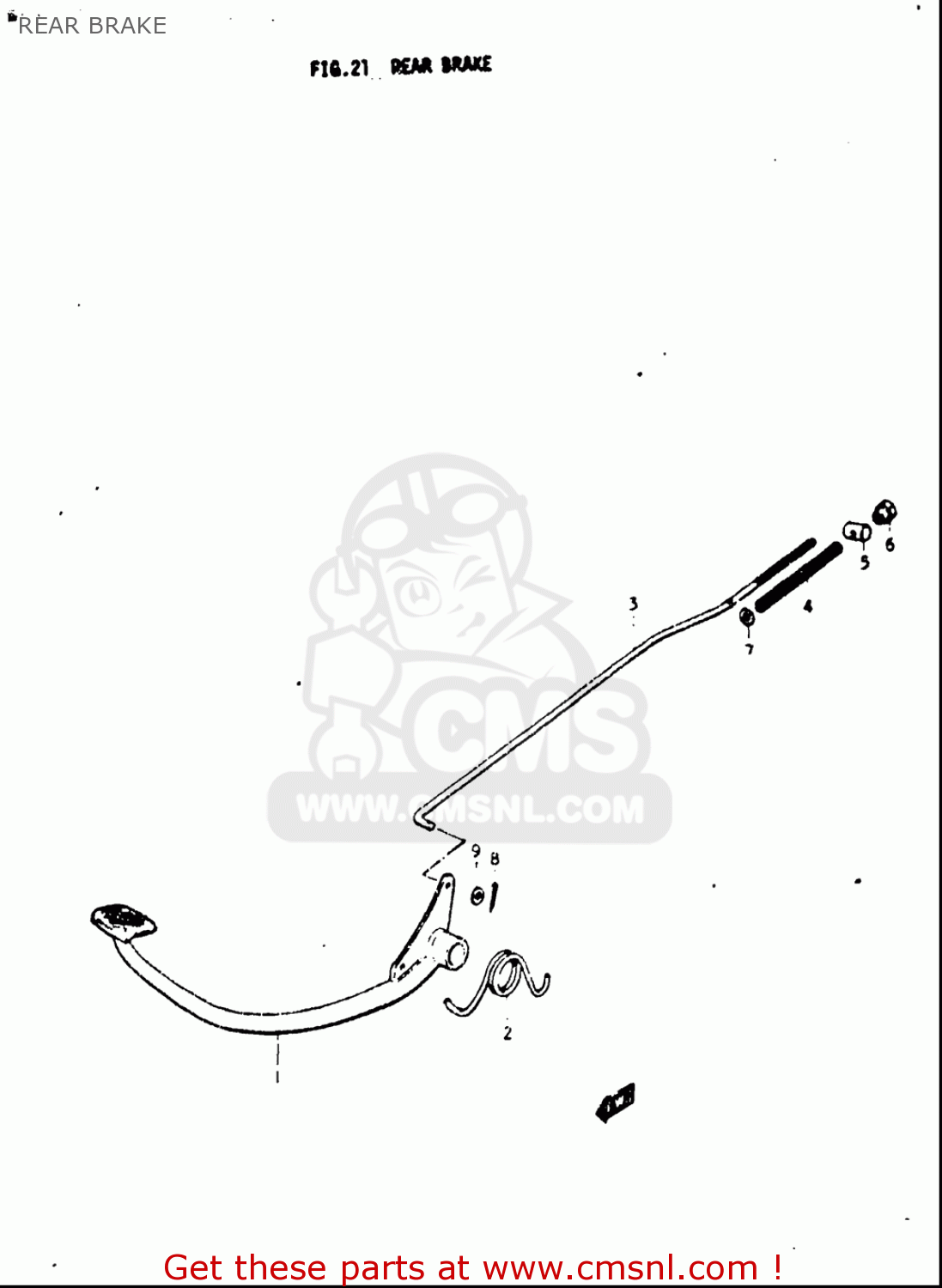 REAR BRAKE A100 1976 1977 (A) (B) USA (E03)