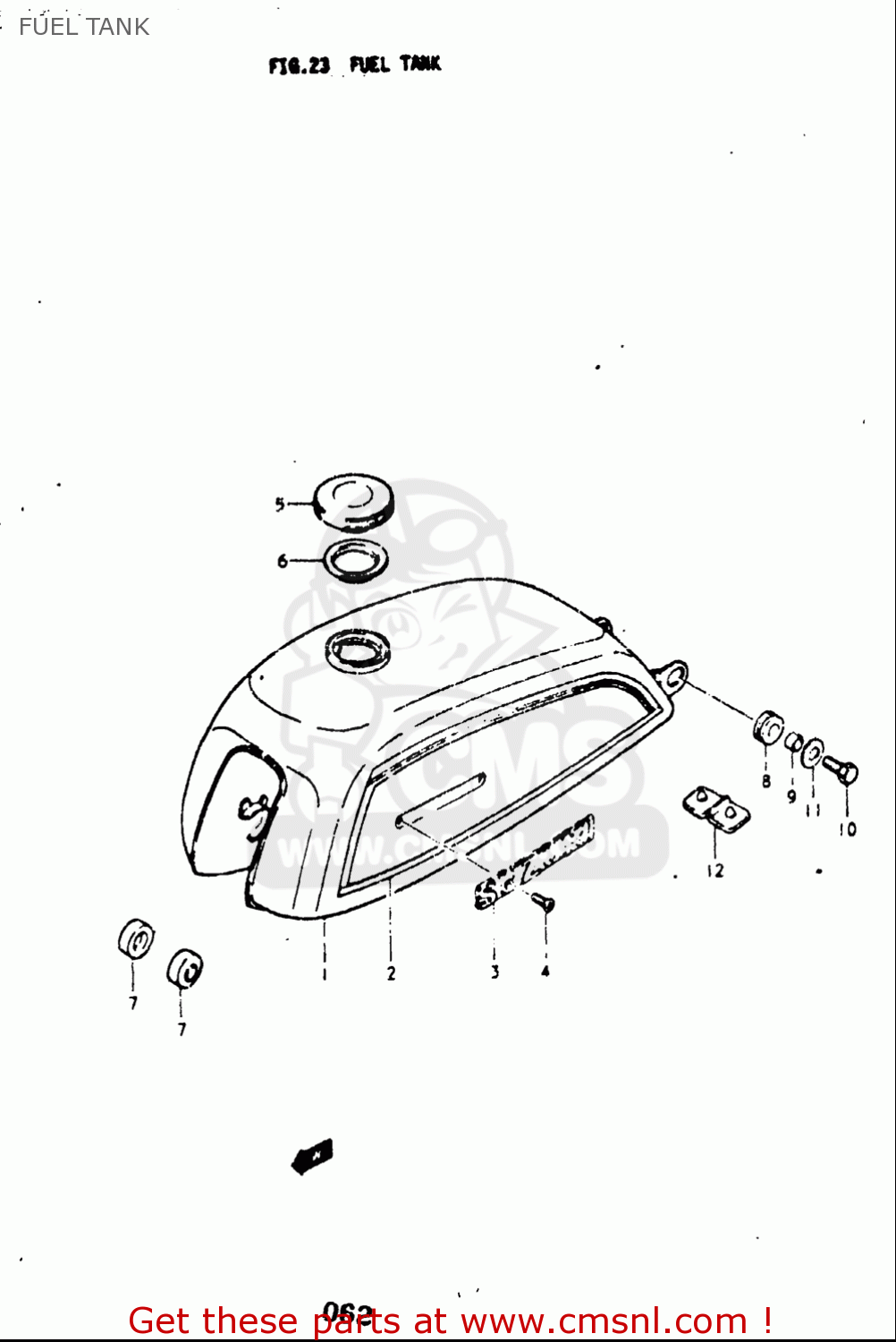 FUEL TANK A100 1976 1977 (A) (B) USA (E03)