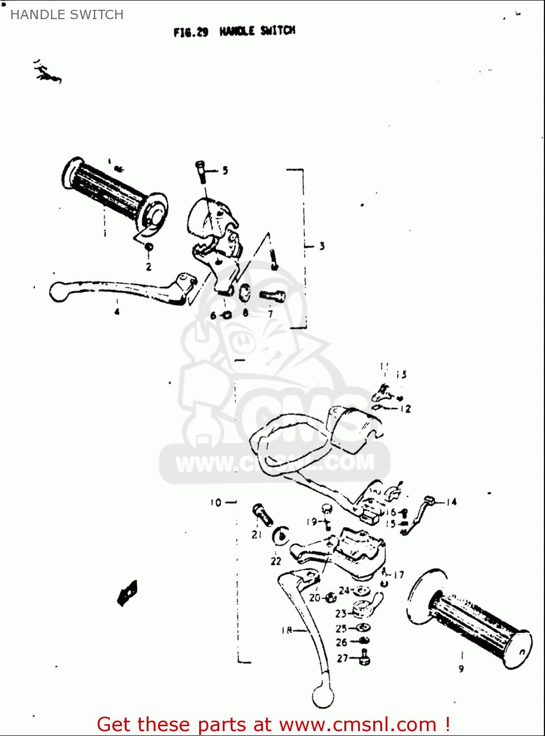 HANDLE SWITCH A100 1976 1977 (A) (B) USA (E03)