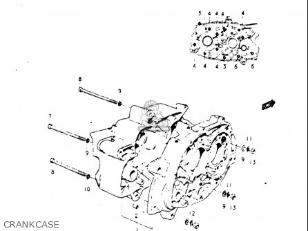 CRANKCASE - A100 1976 1977 (A) (B) USA (E03)