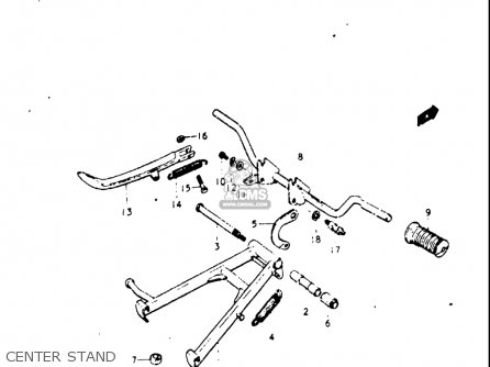 CENTER STAND - A100 1976 1977 (A) (B) USA (E03)