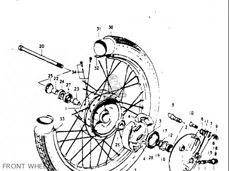 FRONT WHEEL - A100 1976 1977 (A) (B) USA (E03)