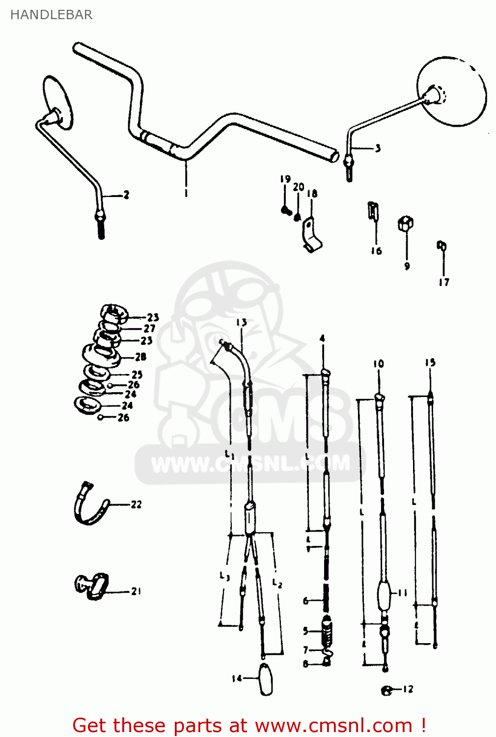 HANDLEBAR A100 1979 (N) UNITED KINGDOM (E02)