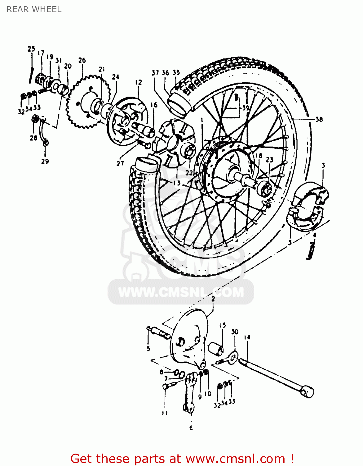 REAR WHEEL A100-4 1978 (C) GENERAL EXPORT (E01)