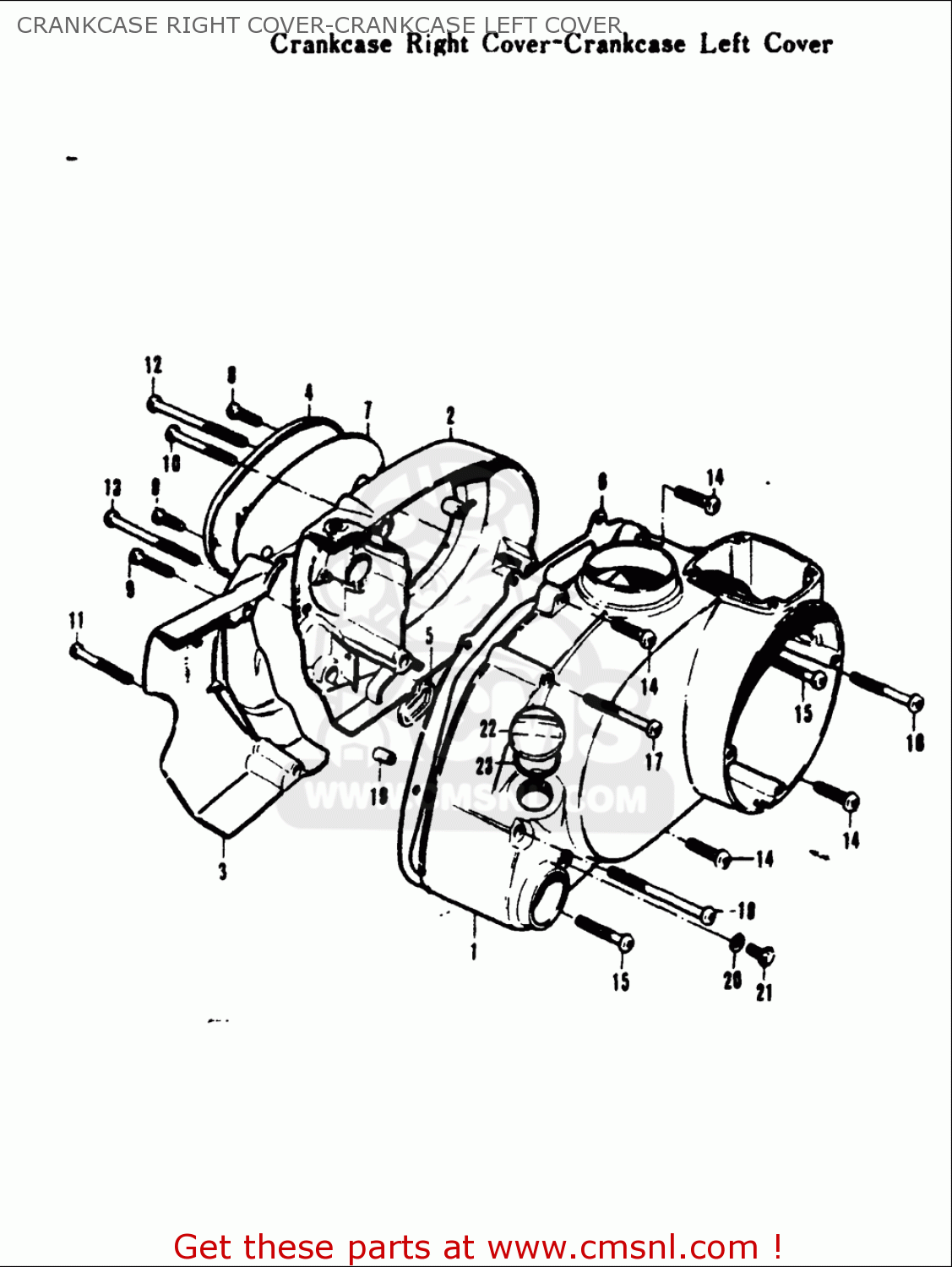 CRANKCASE RIGHT COVER-CRANKCASE LEFT COVER A100 AS100 AC100 1969 USA (E03)