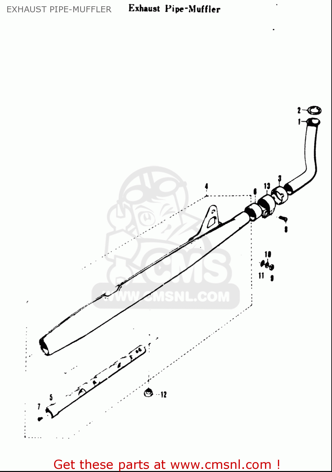 EXHAUST PIPE-MUFFLER A100 AS100 AC100 1969 USA (E03)
