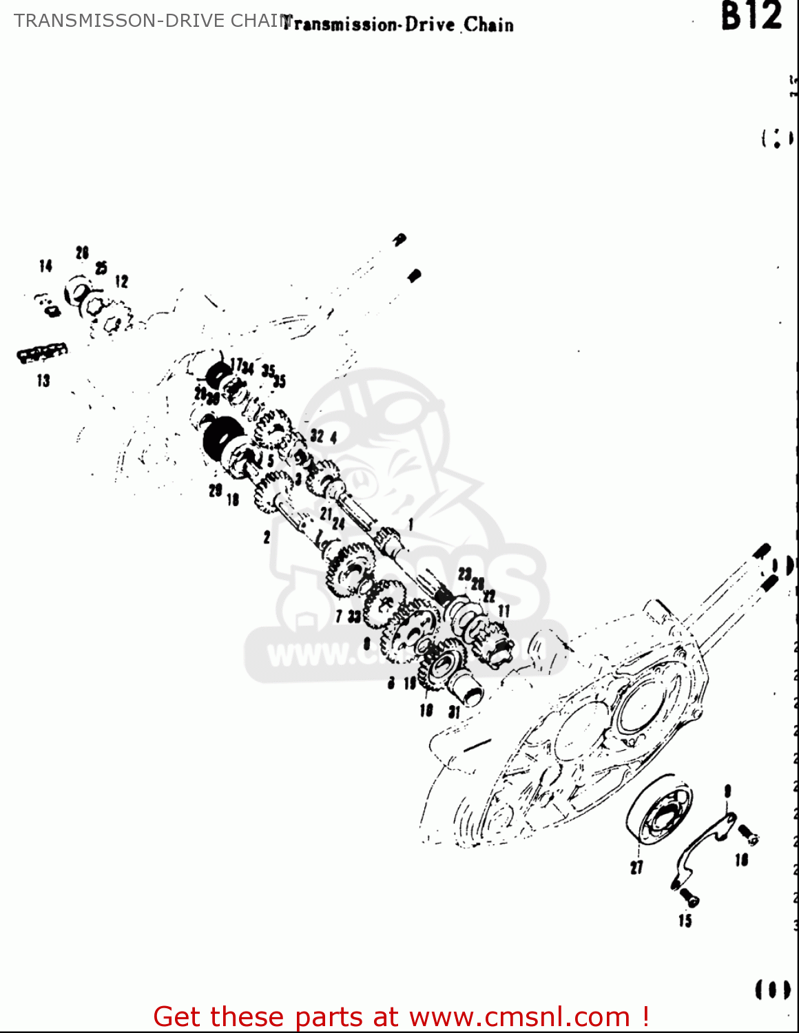 TRANSMISSON-DRIVE CHAIN A100 AS100 AC100 1969 USA (E03)