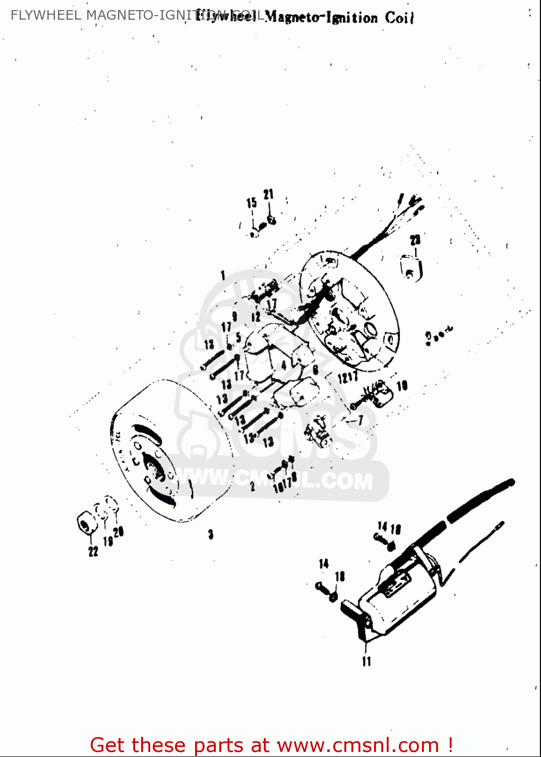 FLYWHEEL MAGNETO-IGNITION COIL A100 AS100 AC100 1969 USA (E03)