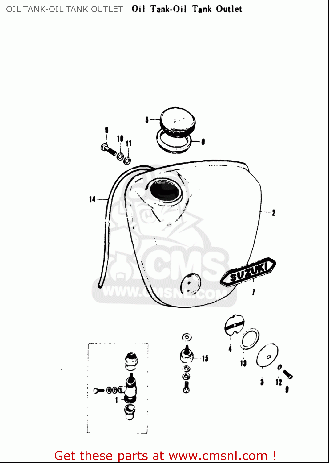 OIL TANK-OIL TANK OUTLET A100 AS100 AC100 1969 USA (E03)