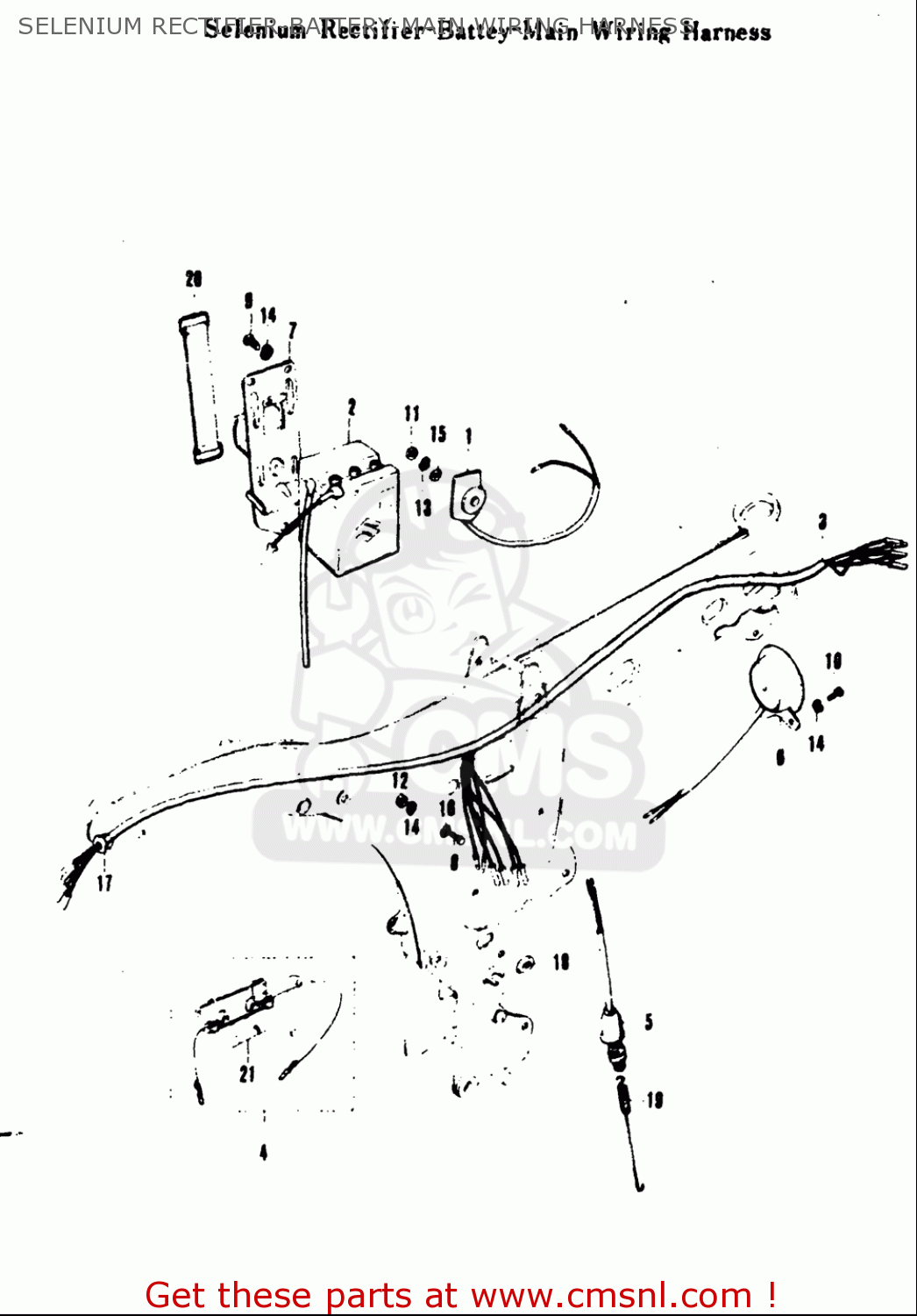 SELENIUM RECTIFIER-BATTERY-MAIN WIRING HARNESS A100 AS100 AC100 1969 USA (E03)