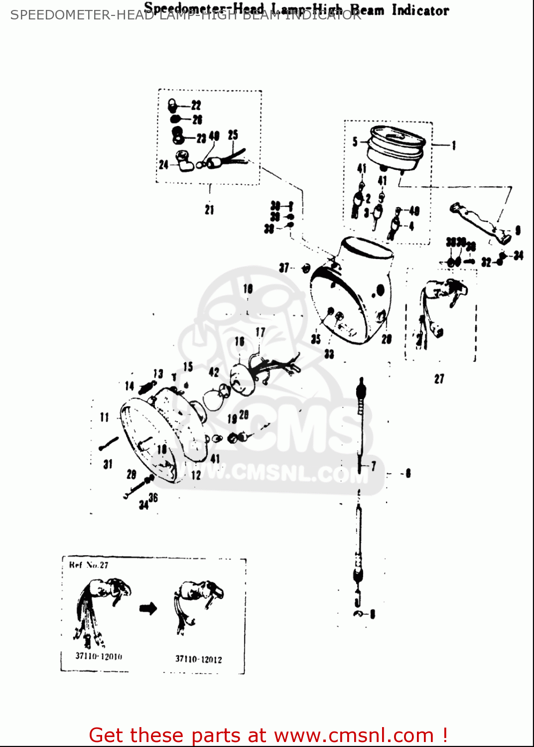 SPEEDOMETER-HEAD LAMP-HIGH BEAM INDICATOR A100 AS100 AC100 1969 USA (E03)