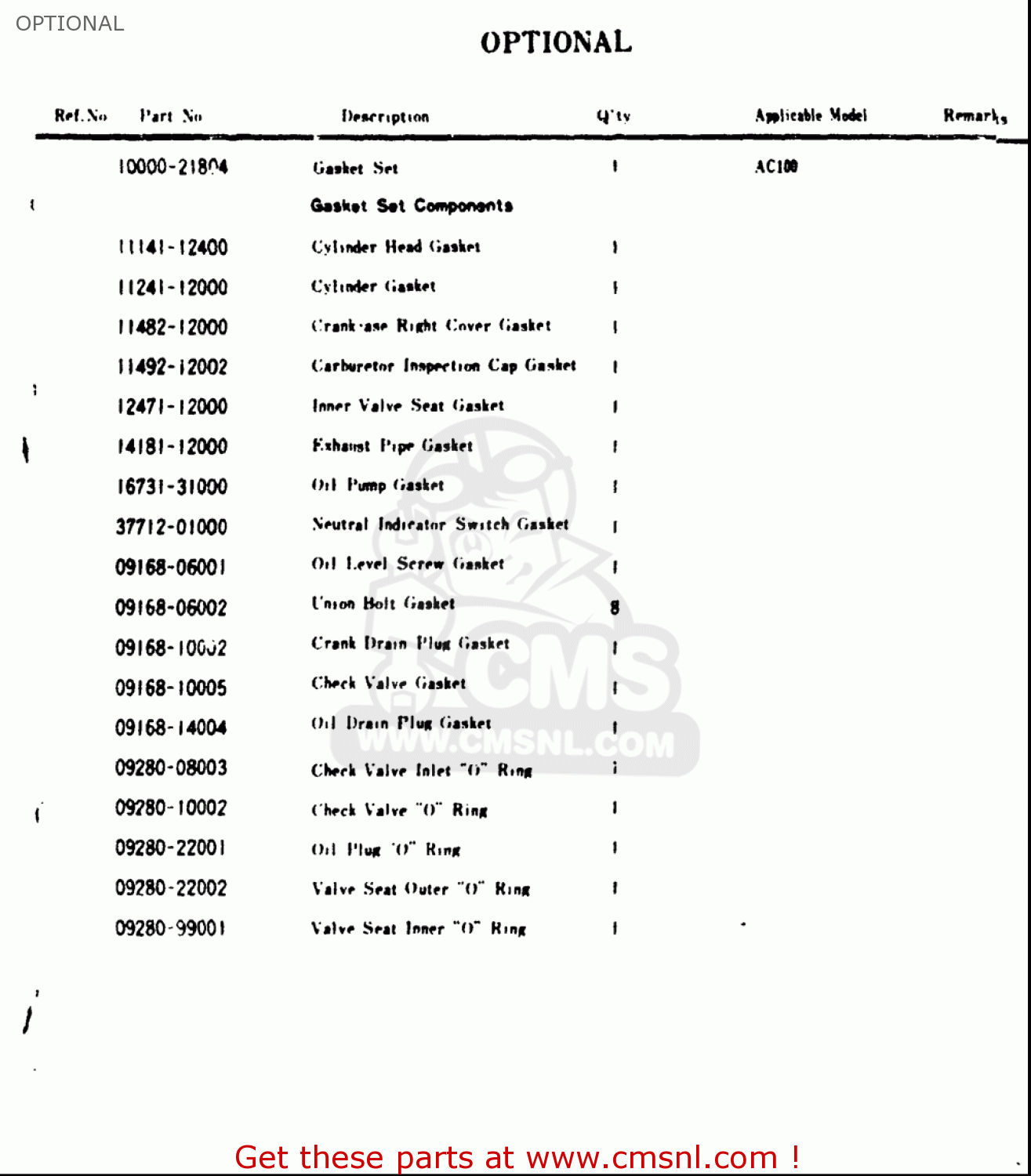 OPTIONAL A100 AS100 AC100 1969 USA (E03)