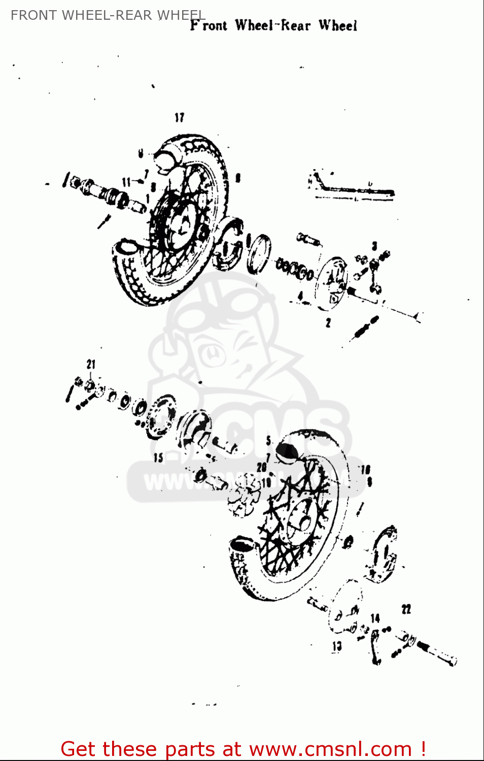 FRONT WHEEL-REAR WHEEL A100 AS100 AC100 1969 USA (E03)