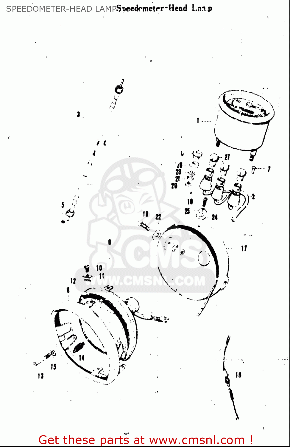 SPEEDOMETER-HEAD LAMP A100 AS100 AC100 1969 USA (E03)