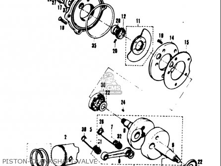 PISTON-CRANKSHAFT-VALVE - A100 AS100 AC100 1969 USA (E03)
