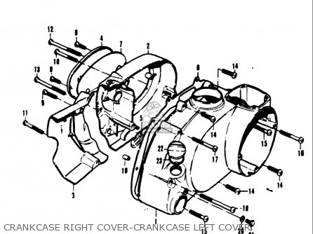 CRANKCASE RIGHT COVER-CRANKCASE LEFT COVER - A100 AS100 AC100 1969 USA (E03)