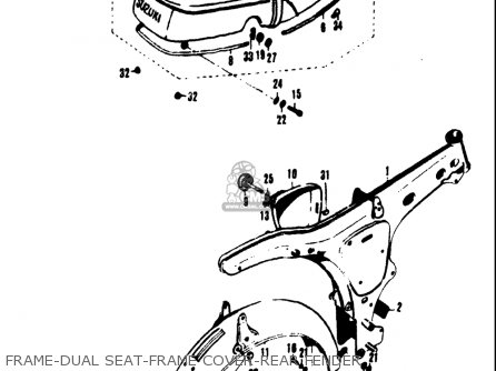 FRAME-DUAL SEAT-FRAME COVER-REAR FENDER - A100 AS100 AC100 1969 USA (E03)