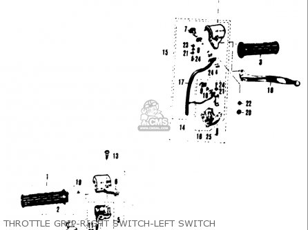 THROTTLE GRIP-RIGHT SWITCH-LEFT SWITCH - A100 AS100 AC100 1969 USA (E03)