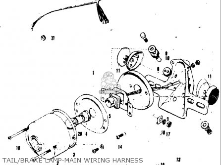 TAIL/BRAKE LAMP-MAIN WIRING HARNESS - A100 AS100 AC100 1969 USA (E03)