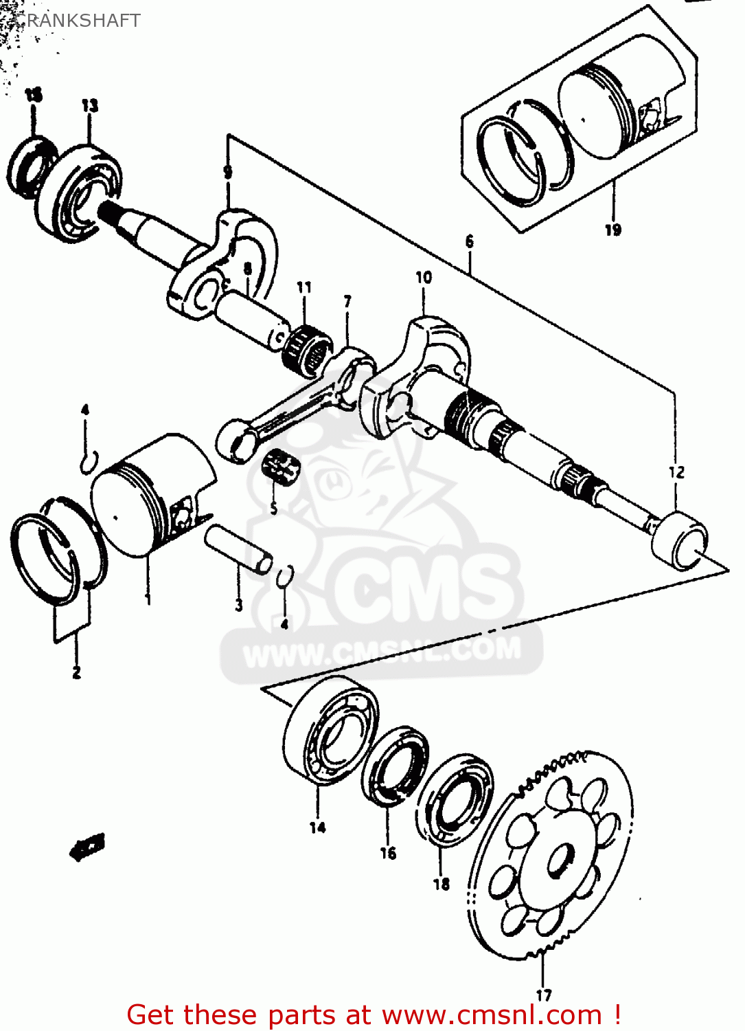 Suzuki AE50 1996 (T) CRANKSHAFT - buy original CRANKSHAFT spares online