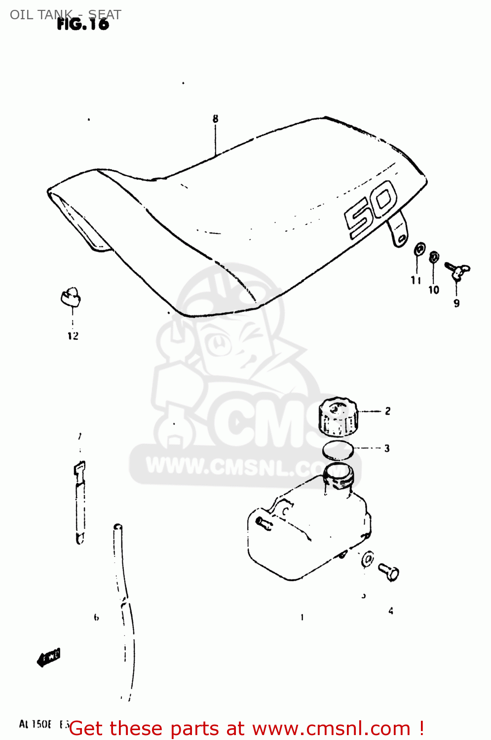 Suzuki ALT50 1983 (D) USA (E03) OIL TANK - SEAT - buy original OIL TANK ...