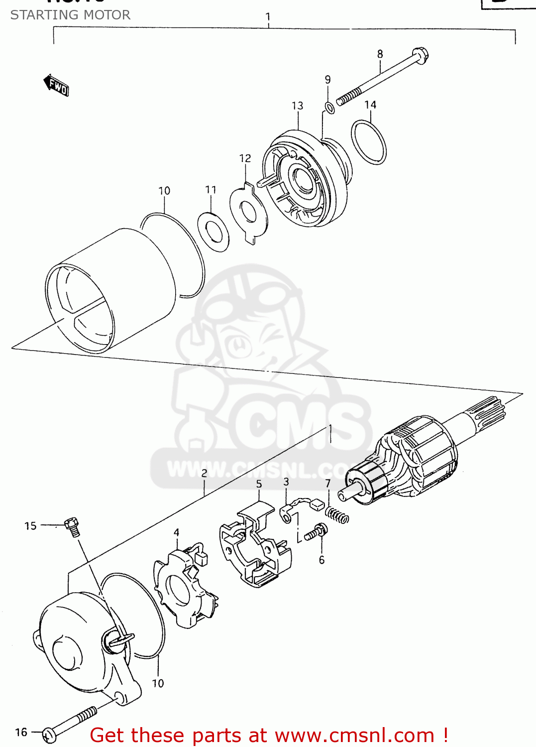 Suzuki AN125 2000 (Y) STARTING MOTOR - buy original STARTING MOTOR ...