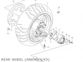 Suzuki AN650 BURGMAN 2005 (K5) USA (E03) parts lists and schematics