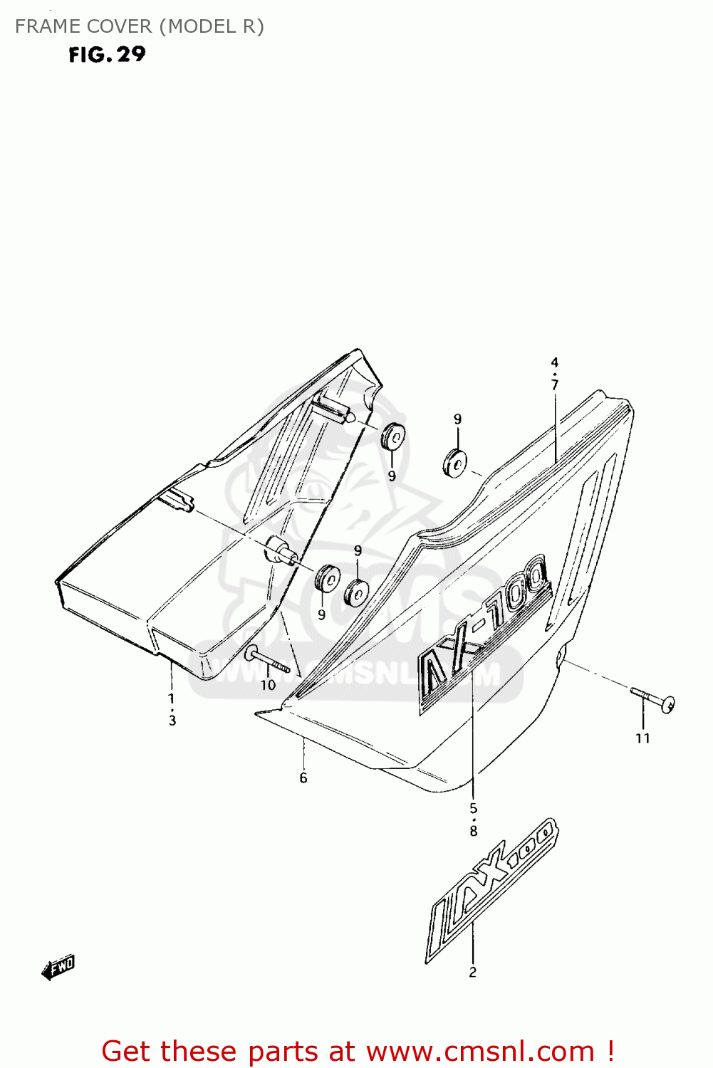 FRAME COVER (MODEL R) AX100 1994 (R) BARBADOS (E94) / P36 P48