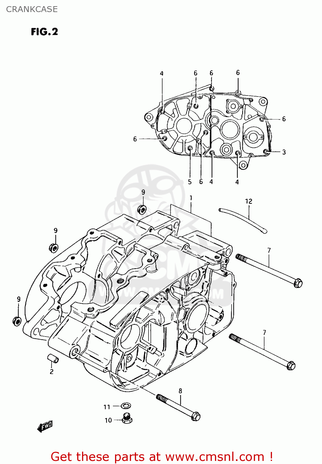 CRANKCASE AX100 1994 (R) BARBADOS (E94) / P36 P48