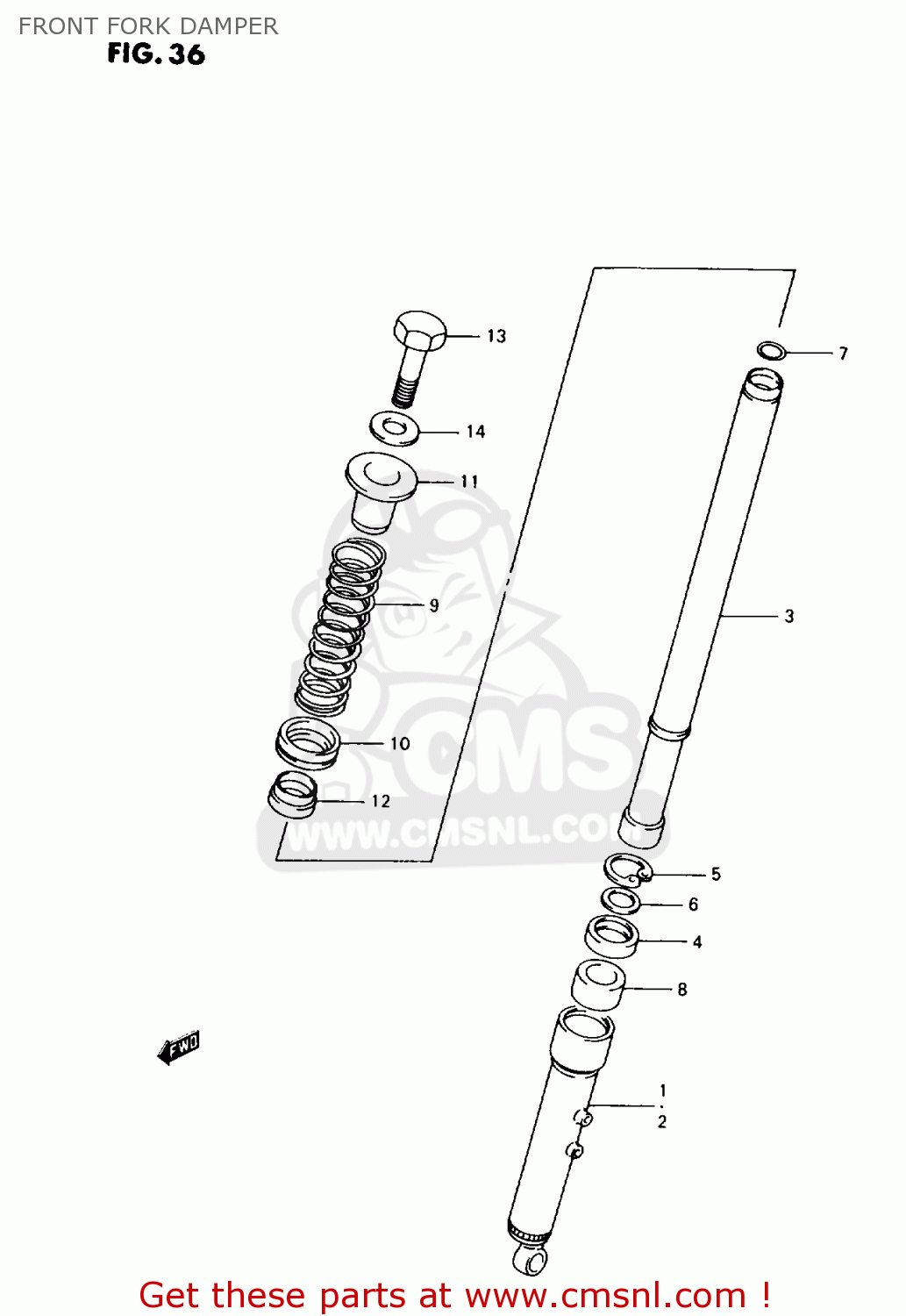 FRONT FORK DAMPER AX100 1994 (R) BARBADOS (E94) / P36 P48