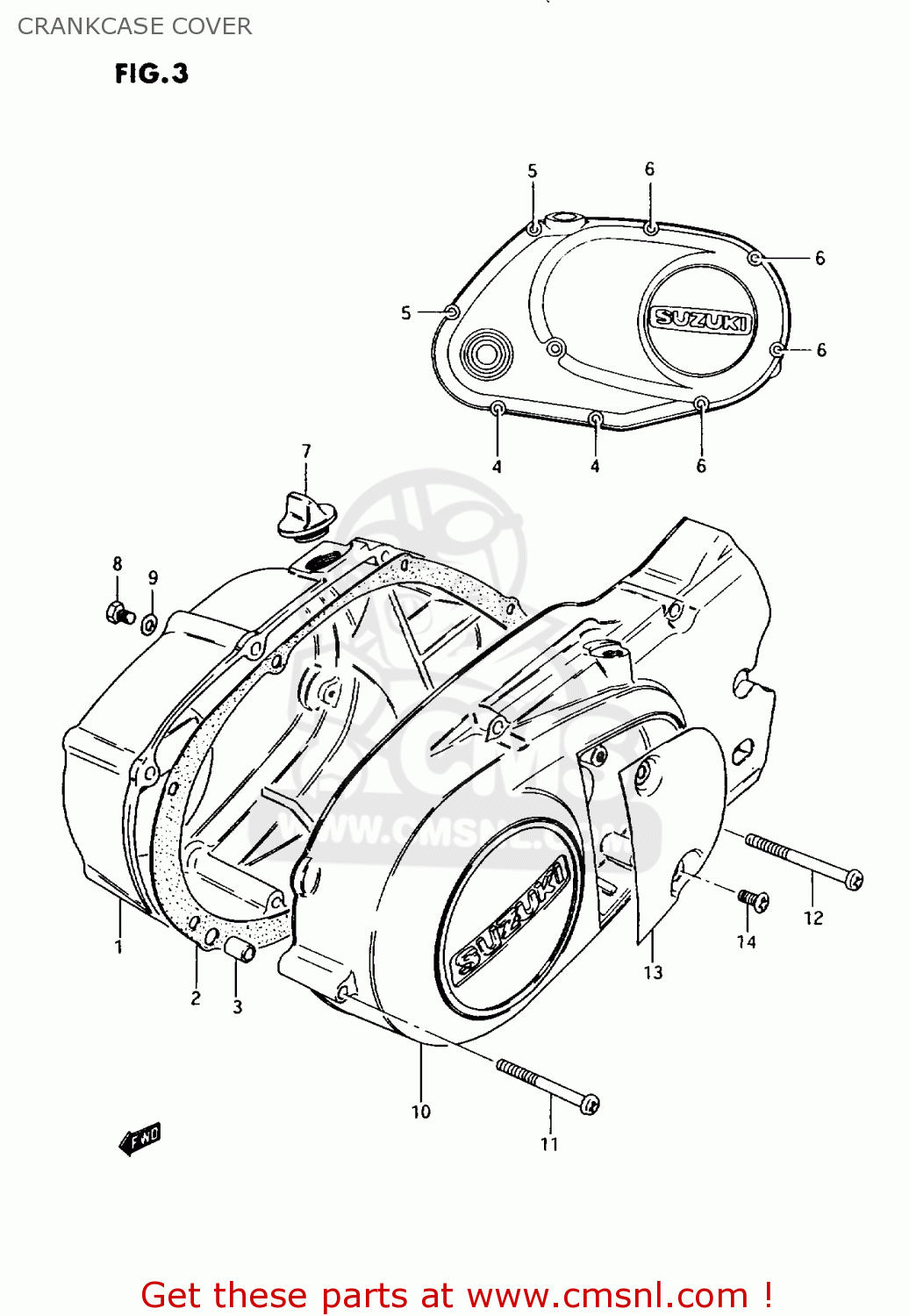 CRANKCASE COVER AX100 1994 (R) BARBADOS (E94) / P36 P48