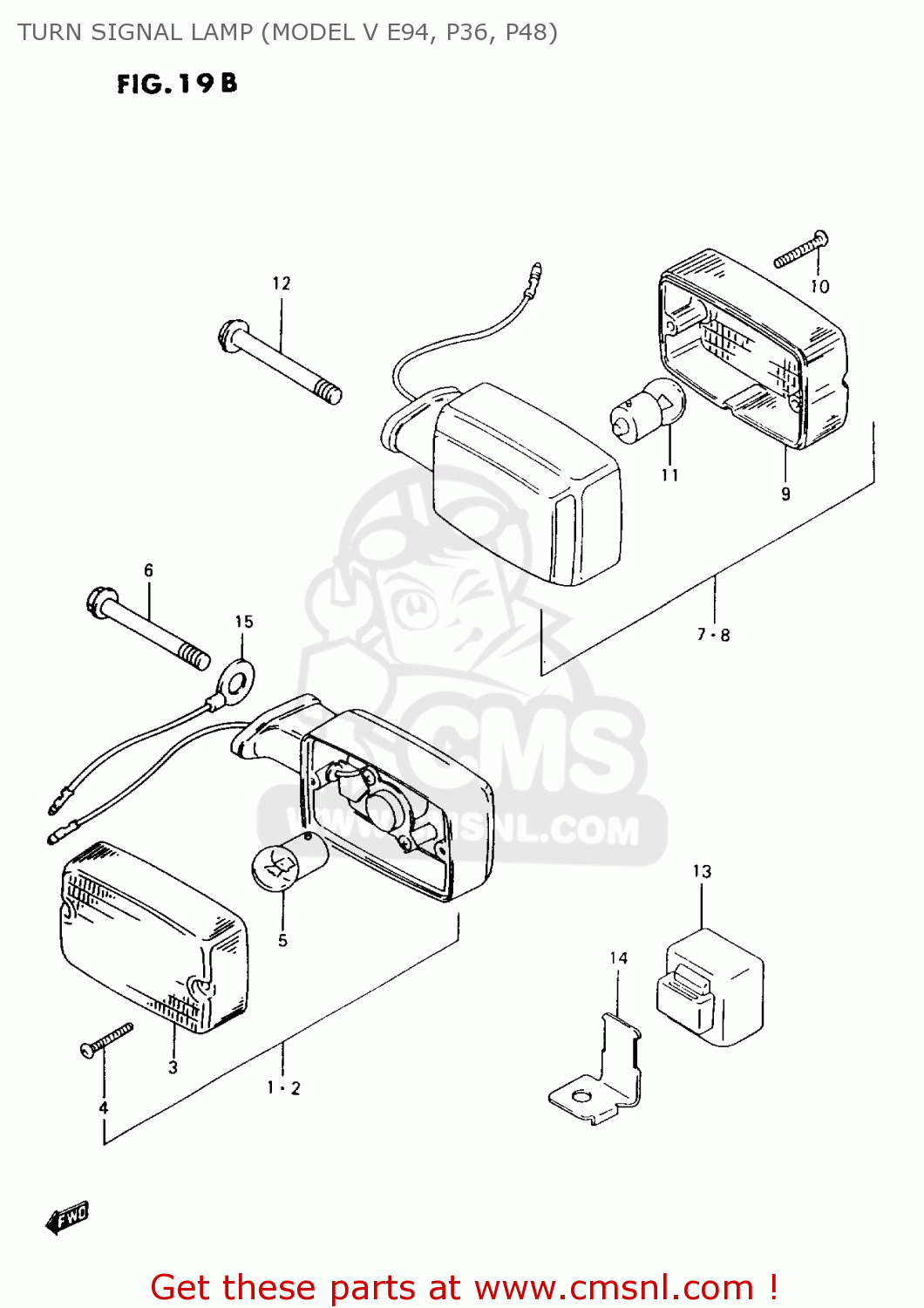 TURN SIGNAL LAMP (MODEL V E94, P36, P48) AX100 1996 (T) GENERAL EXPORT (E01) / P9