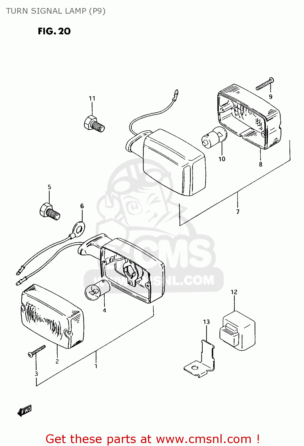 TURN SIGNAL LAMP (P9) AX100 1996 (T) GENERAL EXPORT (E01) / P9