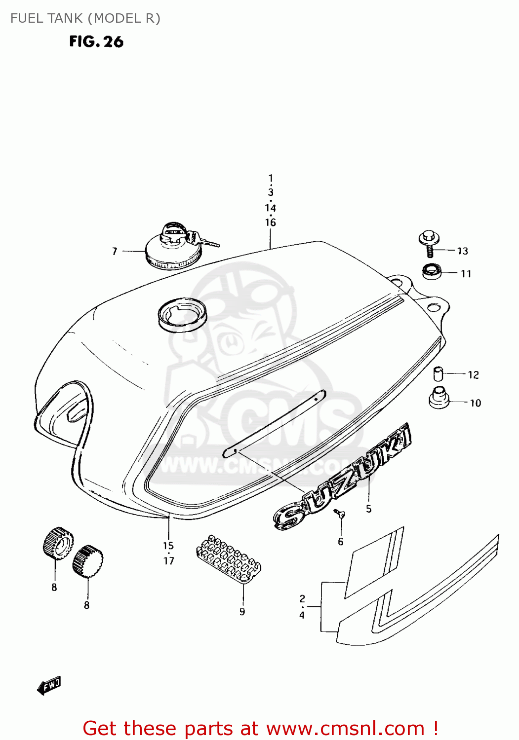 FUEL TANK (MODEL R) AX100 1996 (T) GENERAL EXPORT (E01) / P9